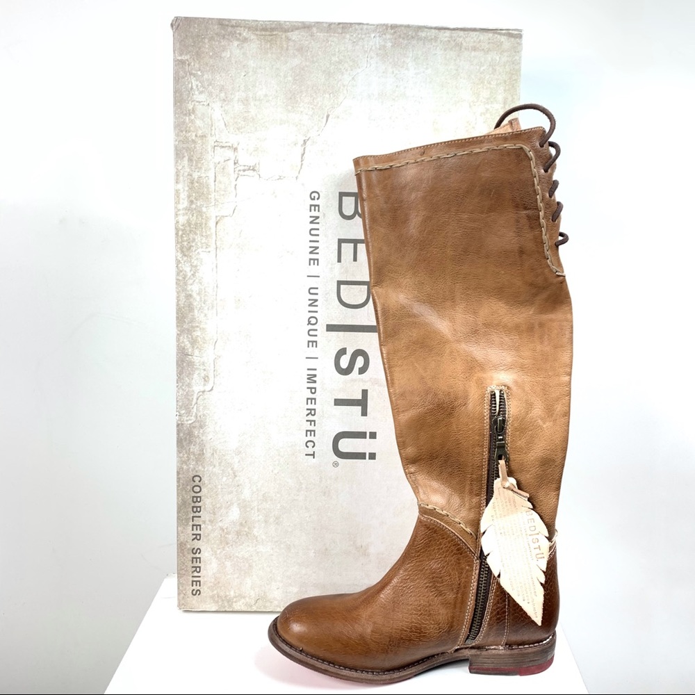 Bed Stu Manchester Tan Rustic Lace Camel Up Boots NIB - Picture 2 of 8